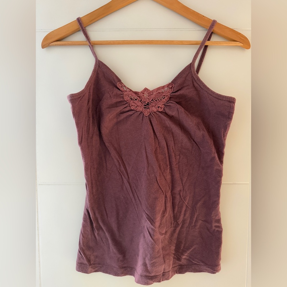 Women's Purple Lace Detail Top